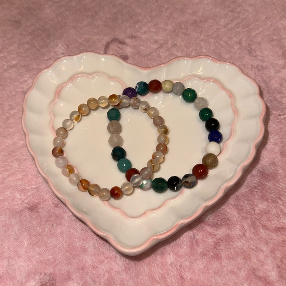 Glass beaded bracelets